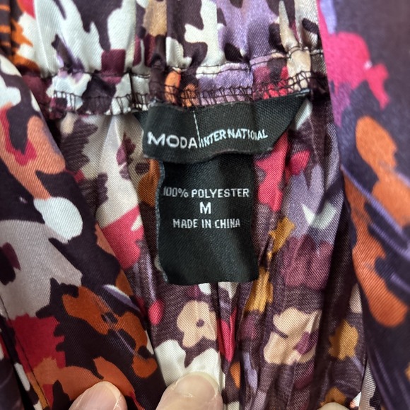 Vtg Moda International Womens Babydoll Tank Top Size M Floral Velvet Trim Y2K - Picture 6 of 8